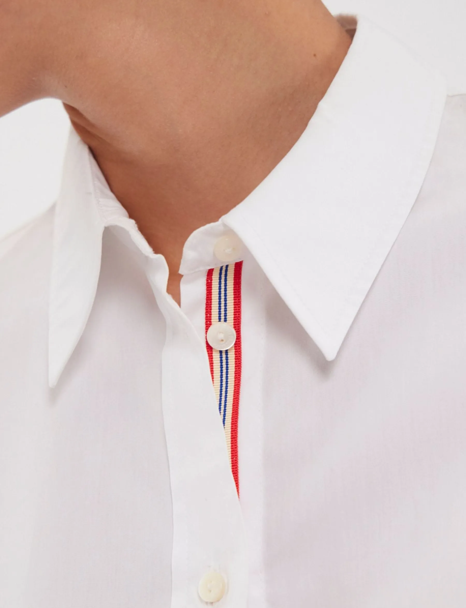 Fashion Ines de la Fressange Paris Martin white cotton shirt