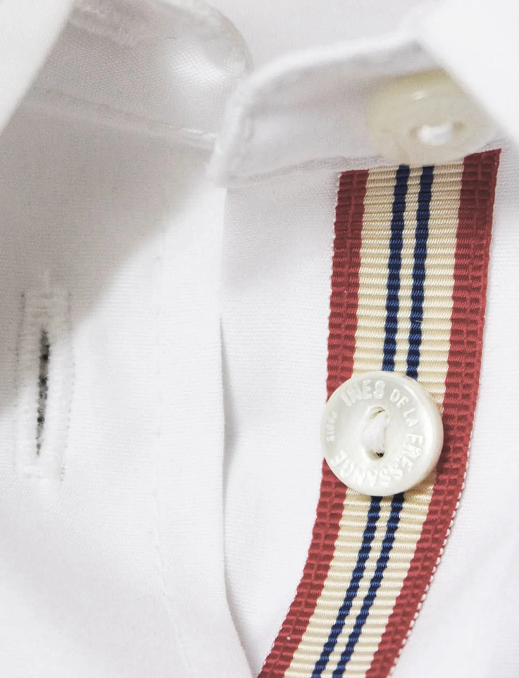 Fashion Ines de la Fressange Paris Martin white cotton shirt