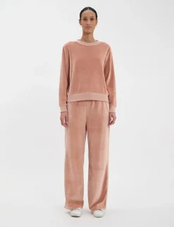 New Ines de la Fressange Paris Mathilde sweater in smooth powder pink velvet
