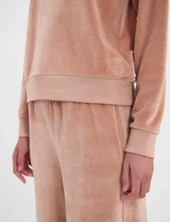 New Ines de la Fressange Paris Mathilde sweater in smooth powder pink velvet