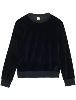 Hot Ines de la Fressange Paris Mathilde sweatshirt in smooth black velvet
