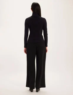 Best Sale Ines de la Fressange Paris Matthieu black lightweight turtleneck jumper