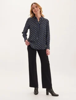 Shop Ines de la Fressange Paris Maureen blue print shirt
