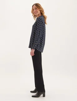 Shop Ines de la Fressange Paris Maureen blue print shirt