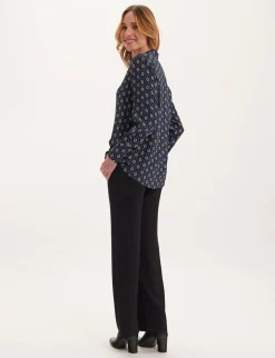 Shop Ines de la Fressange Paris Maureen blue print shirt
