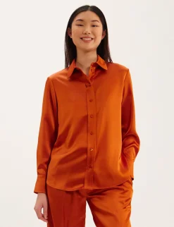 Cheap Ines de la Fressange Paris Maureen burnt orange shirt