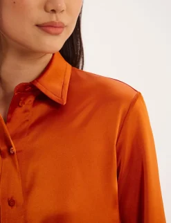 Cheap Ines de la Fressange Paris Maureen burnt orange shirt
