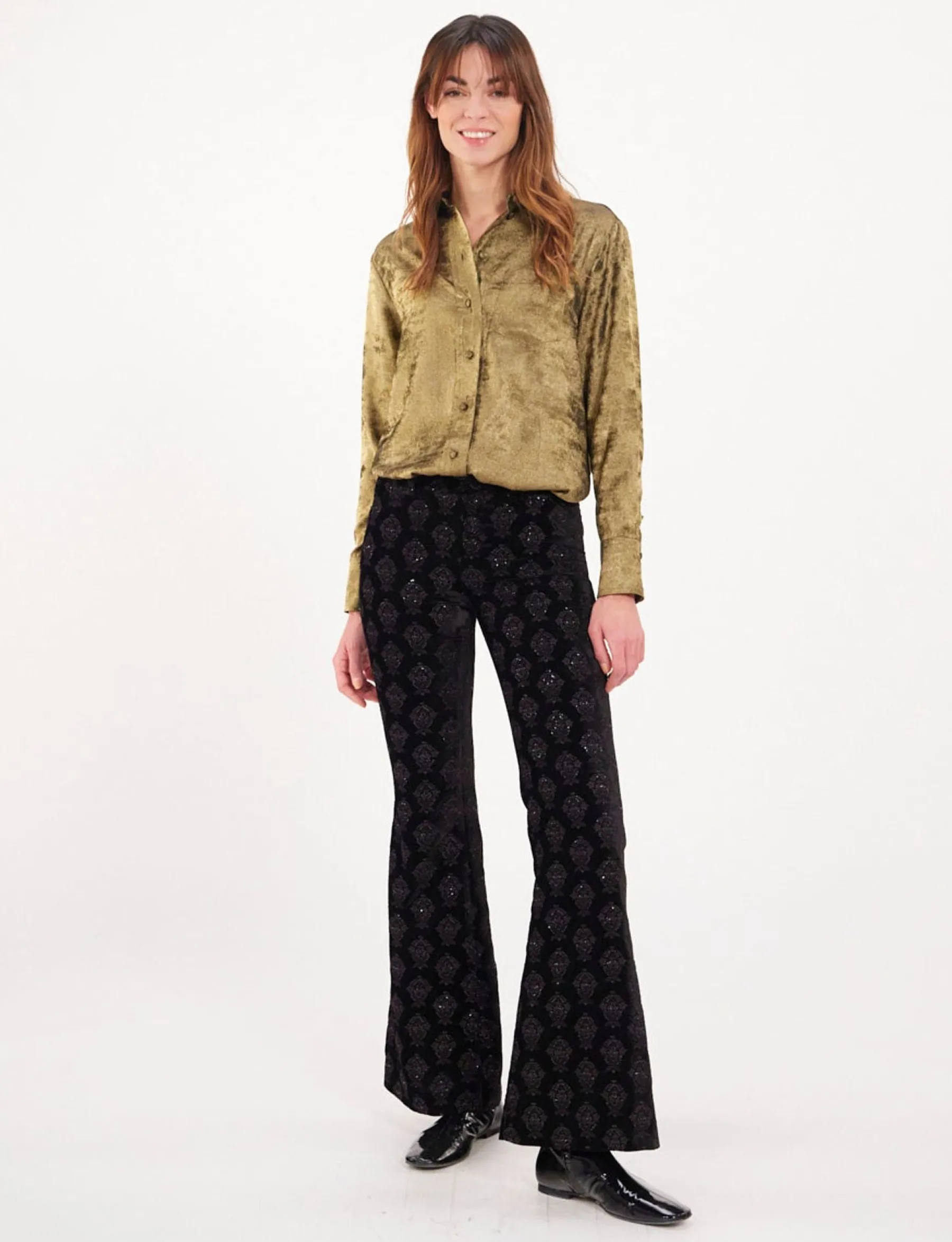 Sale Ines de la Fressange Paris Maureen gold shirt