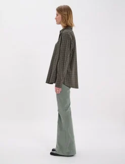 Best Ines de la Fressange Paris Maureen khaki cotton check shirt