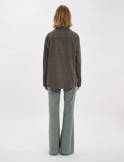 Best Ines de la Fressange Paris Maureen khaki cotton check shirt