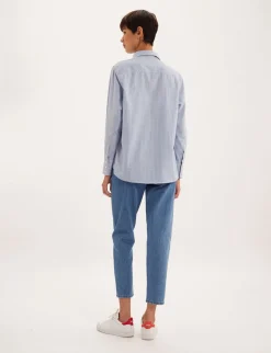 Cheap Ines de la Fressange Paris Maureen light blue gingham shirt