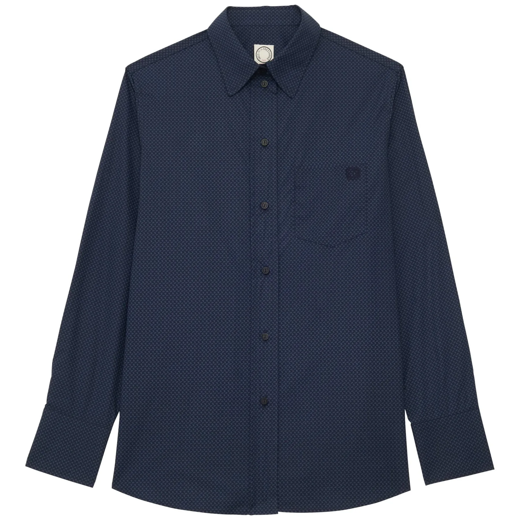 Sale Ines de la Fressange Paris Maureen navy cotton patterned shirt