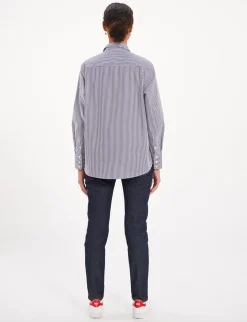 Discount Ines de la Fressange Paris Maureen navy/white striped shirt