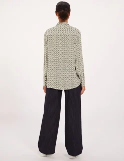 Clearance Ines de la Fressange Paris Maureen oak leaf print shirt