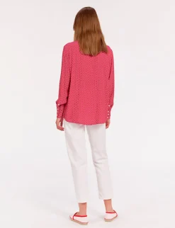 Hot Ines de la Fressange Paris Maureen pink crepe shirt