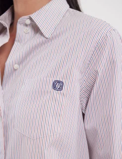 Store Ines de la Fressange Paris Maureen red and blue striped shirt