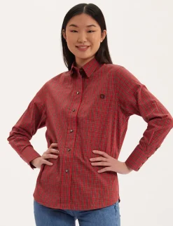 Best Sale Ines de la Fressange Paris Maureen red check shirt