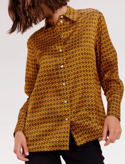 Hot Ines de la Fressange Paris Maureen satin print shirt