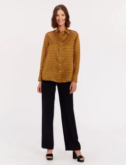 Hot Ines de la Fressange Paris Maureen satin print shirt