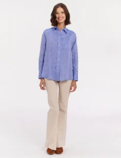 Store Ines de la Fressange Paris Maureen shirt in blue linen