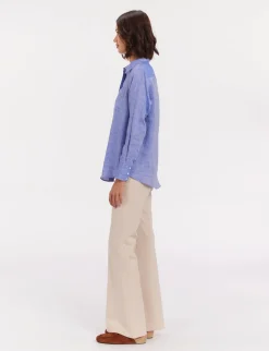 Store Ines de la Fressange Paris Maureen shirt in blue linen