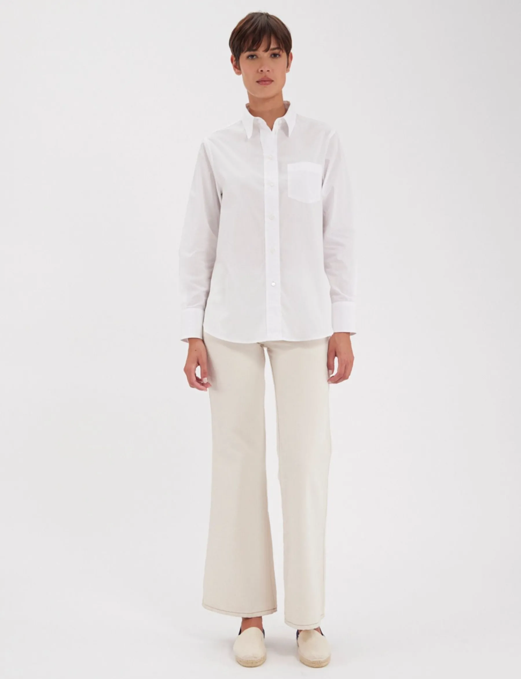 Cheap Ines de la Fressange Paris Maureen white cotton shirt