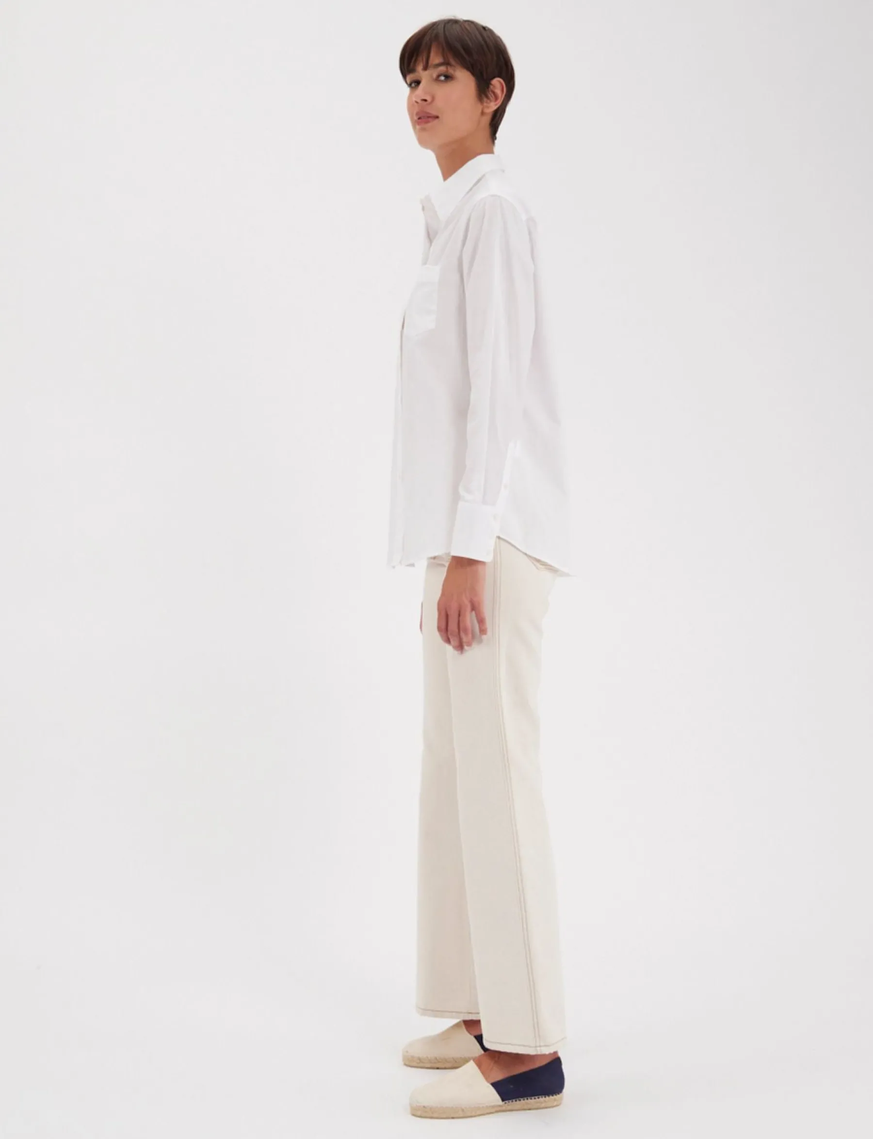 Cheap Ines de la Fressange Paris Maureen white cotton shirt