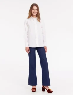 New Ines de la Fressange Paris Maureen white shirt with embroidery