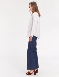 New Ines de la Fressange Paris Maureen white shirt with embroidery