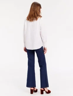 New Ines de la Fressange Paris Maureen white shirt with embroidery