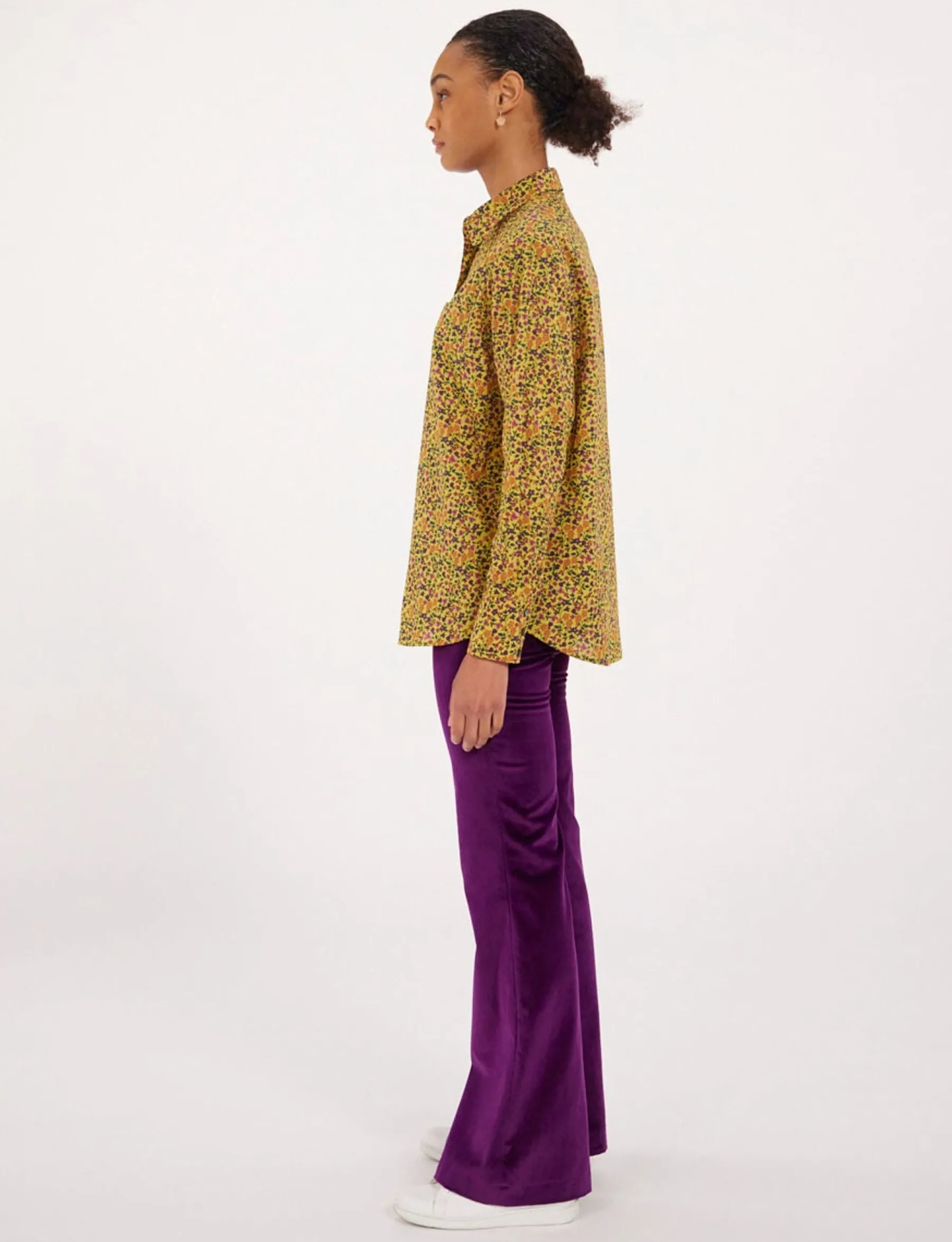 Outlet Ines de la Fressange Paris Maureen yellow floral shirt