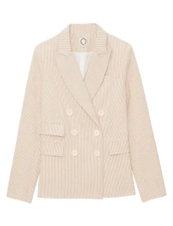 Outlet Ines de la Fressange Paris Maurice ecru striped jacket