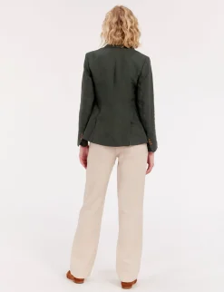 Sale Ines de la Fressange Paris Maurice jacket in dark green linen