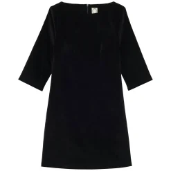 Discount Ines de la Fressange Paris Megan dress in smooth black velvet