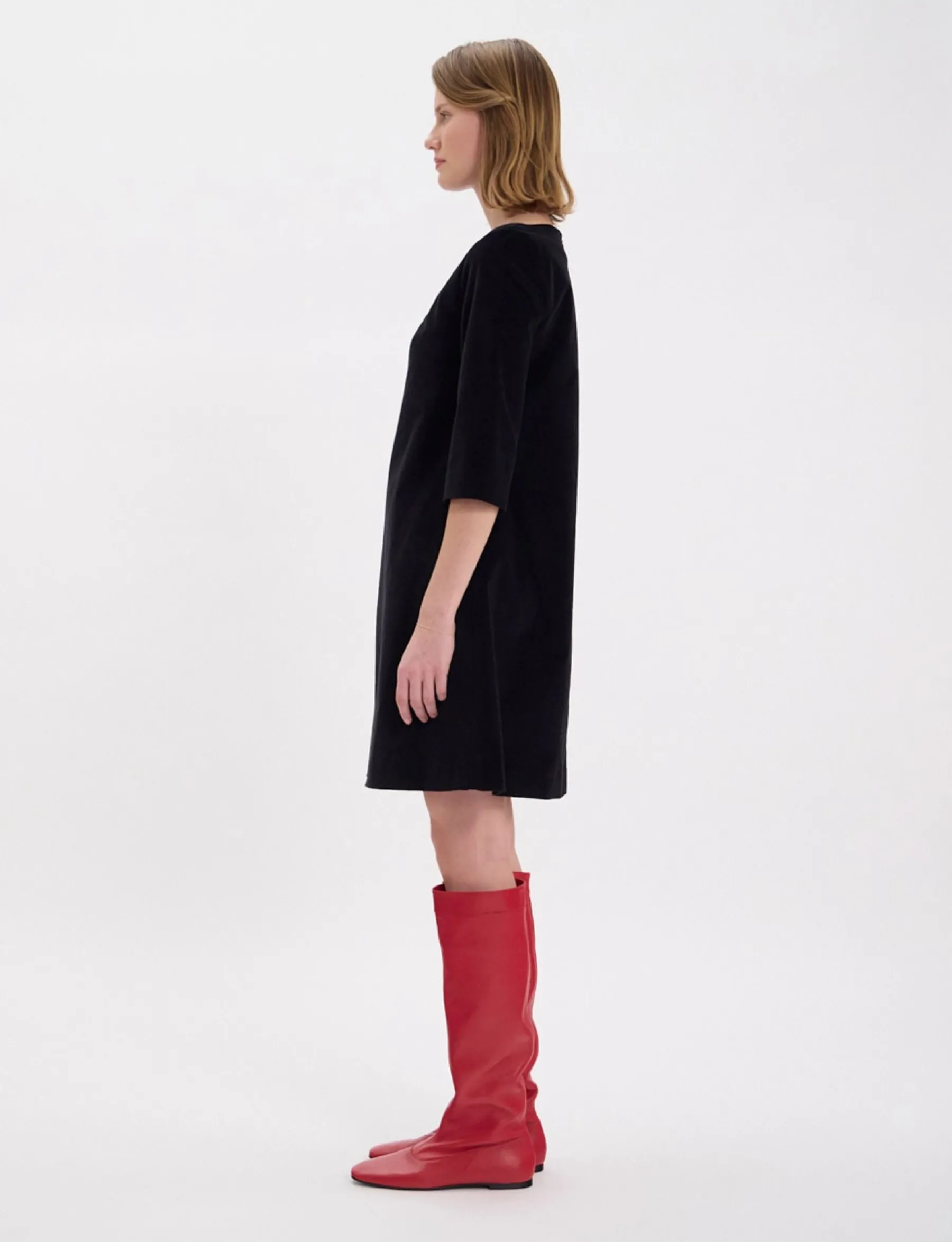 Discount Ines de la Fressange Paris Megan dress in smooth black velvet