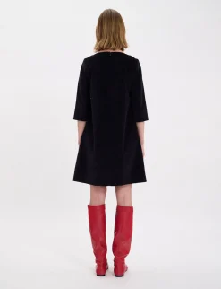 Discount Ines de la Fressange Paris Megan dress in smooth black velvet