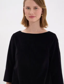 Discount Ines de la Fressange Paris Megan dress in smooth black velvet