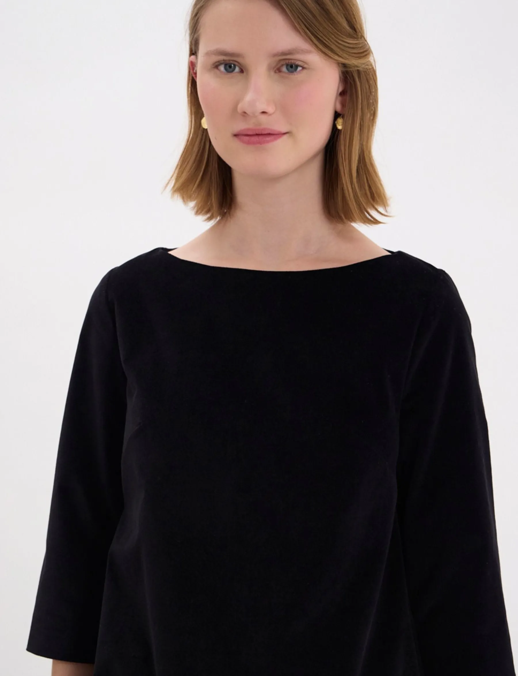 Discount Ines de la Fressange Paris Megan dress in smooth black velvet