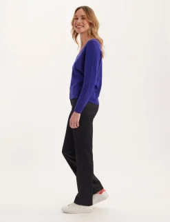 New Ines de la Fressange Paris Morgane blue v-neck jumper