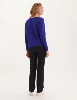 New Ines de la Fressange Paris Morgane blue v-neck jumper