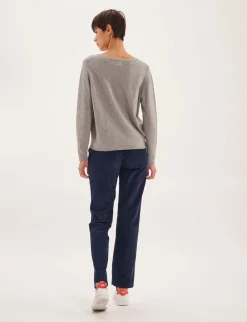 Best Ines de la Fressange Paris Morgane grey V-neck jumper