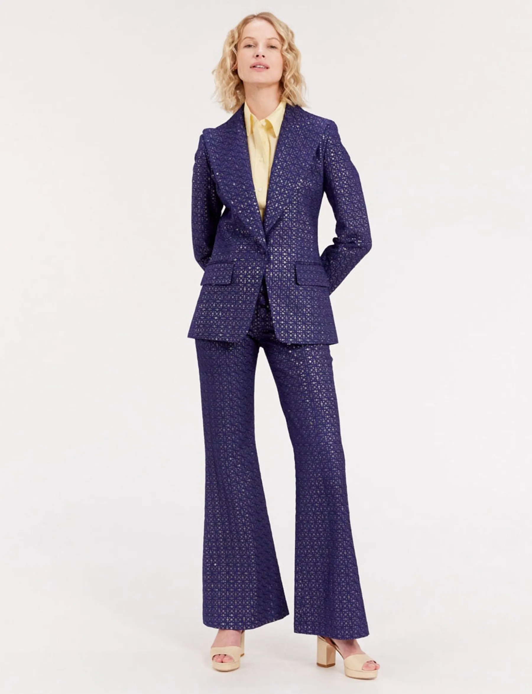 Cheap Ines de la Fressange Paris Navy blue embroidered dove jacket