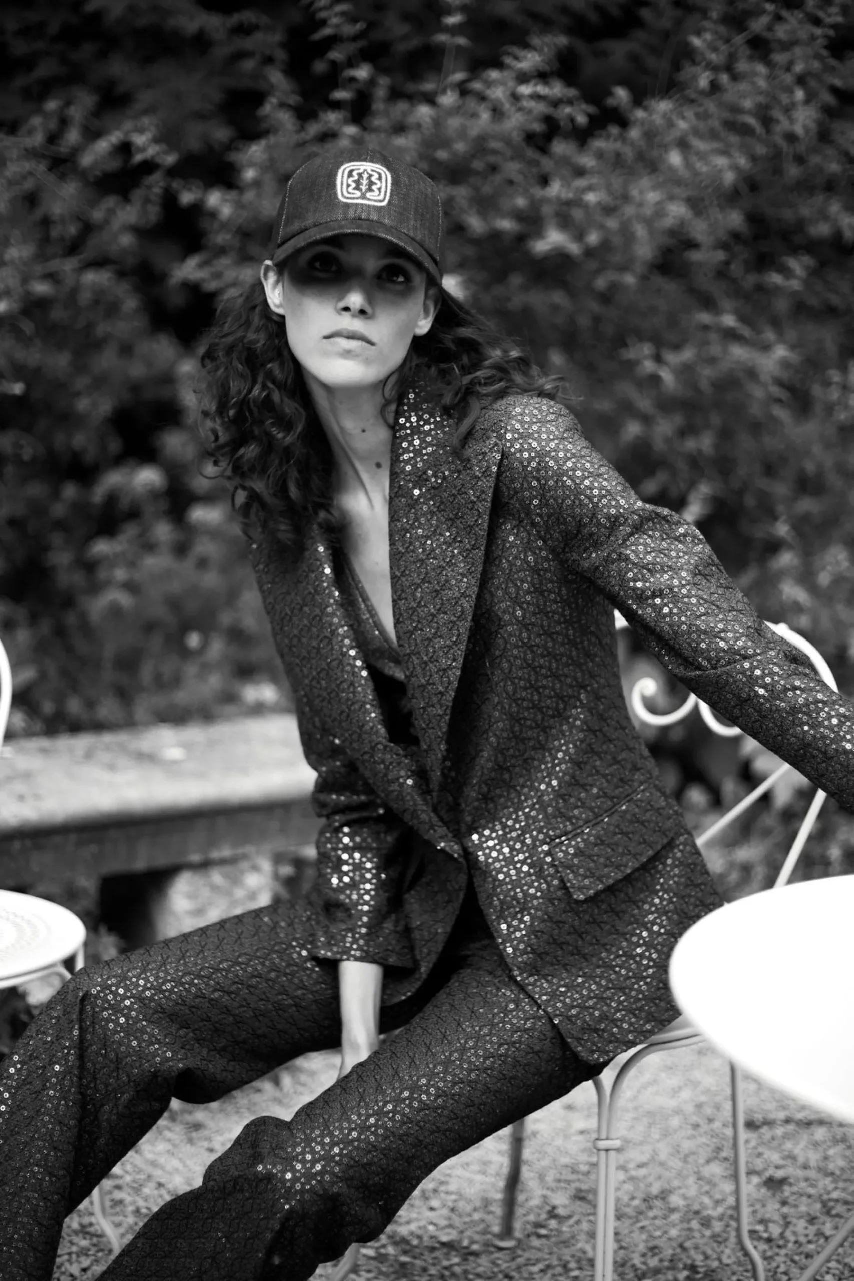 Cheap Ines de la Fressange Paris Navy blue embroidered dove jacket