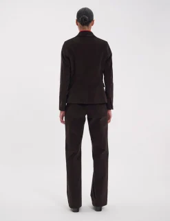 Best Ines de la Fressange Paris Nicoletta jacket in brown milleraies velvet