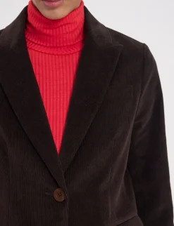 Best Ines de la Fressange Paris Nicoletta jacket in brown milleraies velvet