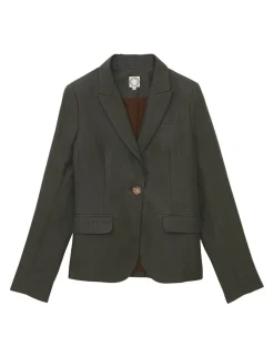 Sale Ines de la Fressange Paris Nicoletta jacket in dark green linen