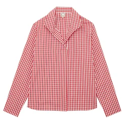Discount Ines de la Fressange Paris Noa red and white gingham check top