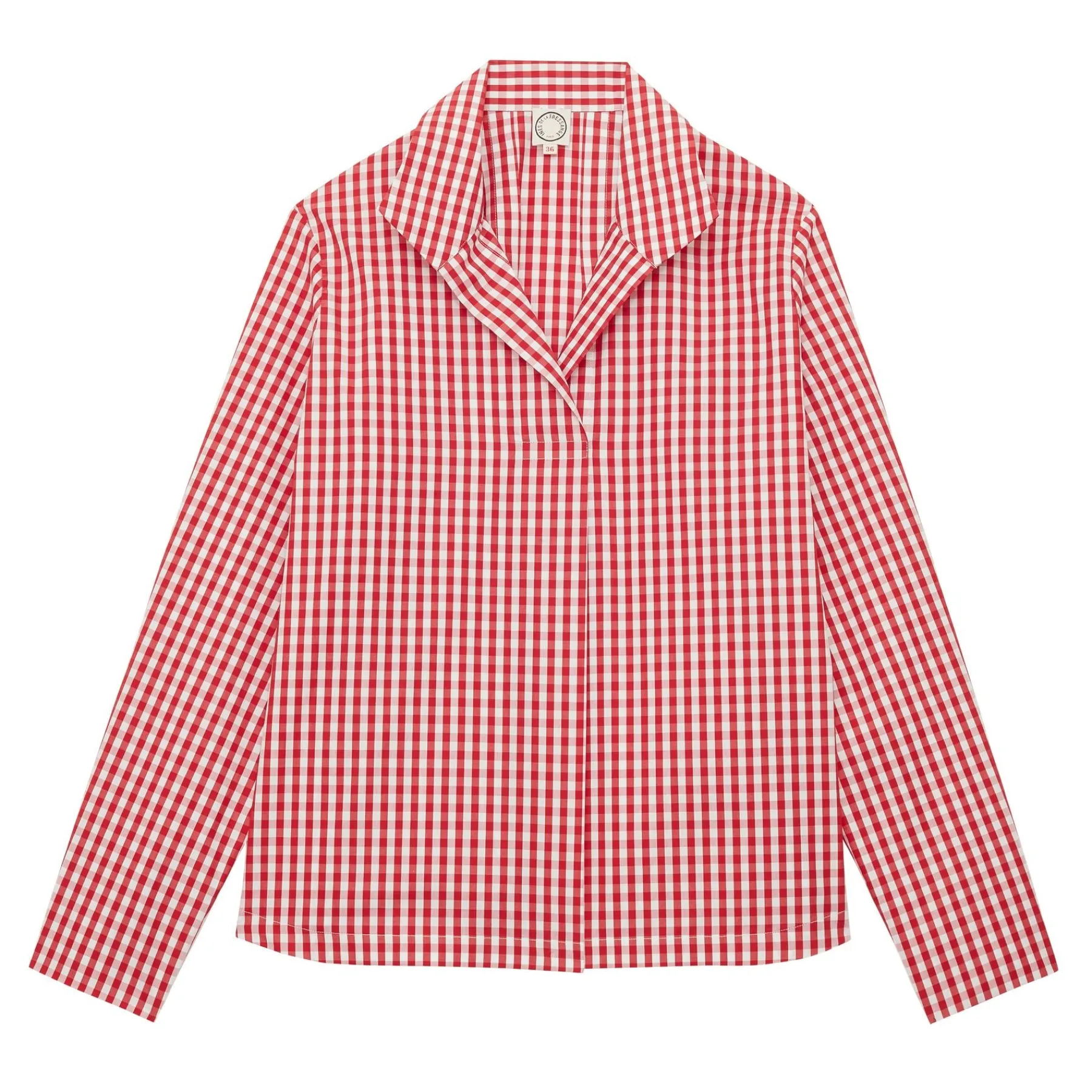 Discount Ines de la Fressange Paris Noa red and white gingham check top