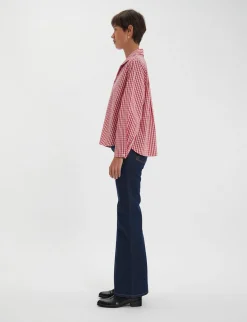 Discount Ines de la Fressange Paris Noa red and white gingham check top