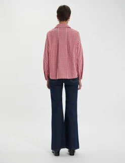 Discount Ines de la Fressange Paris Noa red and white gingham check top